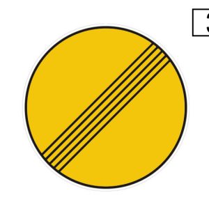 Знак дорожный 3.31 "Конец зоны всех ограничений" ГОСТ 52290-2004