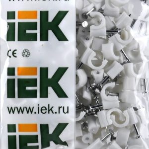 Скоба 4 мм круглая пластиковая IEK USK11-04-100 (100 шт.)