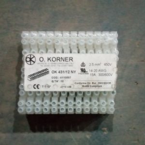 Зажим винтовой (клеммник) 6.6, 12р, 110 С, 450В, 15А, 2,5 мм кв. DKC ОК 431/12NY