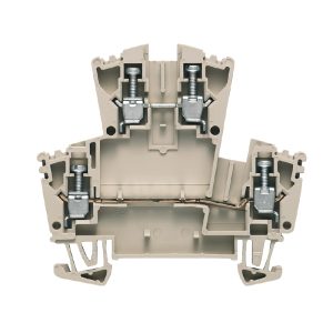 Проходная двухуровневая клемма WDK 2.5 ZQV, винтовое соединение 2.5 мм.кв, 400 V, 24 A, Weidmuller 1041100000