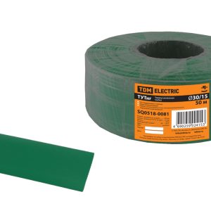 Трубка термоусаживаемая ТУТнг 30/15, зеленая, TDM SQ0518-0081