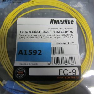 Патч-корд волоконно-оптический 3 м HYPERLINE FC-S2-9-SC/UR-SC/UR-H-3M-LSZH-YL