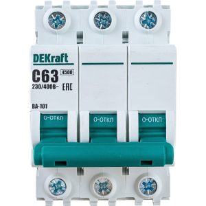 Автоматический выключатель DEKraft ВА101-3P-063A-C 11084DEK