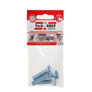 Болт DIN933 с шестигранной головкой, оцинкованный М8х30 Tech-Krep 102970 (упак. 4 шт.)