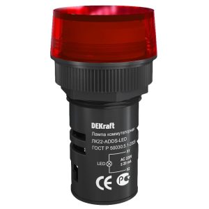 Лампа коммутационная ЛК22-ADDS-RED-LED Dekraft 25003DEK