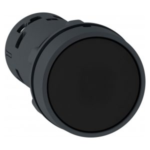 Кнопка 22 мм чёрная с фиксацией 1HО+1НЗ, IP65, серия Harmony Schneider Electric XB7NH25